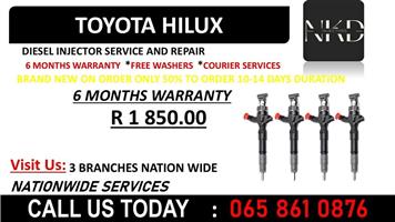 TOYOTA HILUX DIESEL INJECTORS FOR SALE WITH WARRANTY