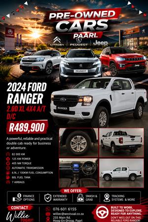 2024 Ford Ranger 2.0D XL 4x4 A/T D/C