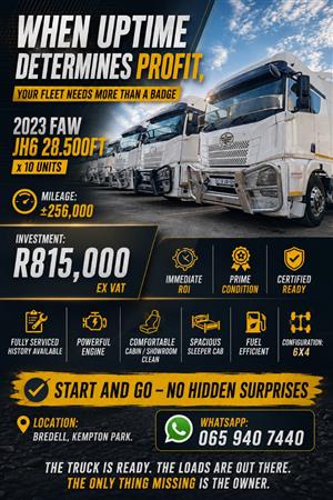 THE ROAD TO PROFITABILITY STARTS HERE: FAW JH6 28.500 FT