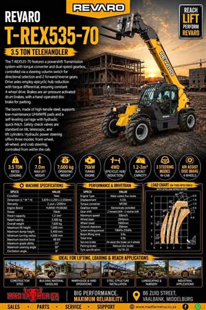 New Revaro telehandlers for sale at Mad Farmer SA