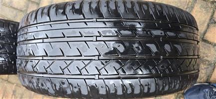 Set of 18 inch narrow wide rims and tyres for sale.