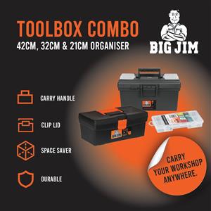 Big Jim - Toolbox Combo Set 42CM/32CM/21CM – Durable, Portable & Space Saving