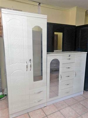 2 door wardrobe with chest of drawers
