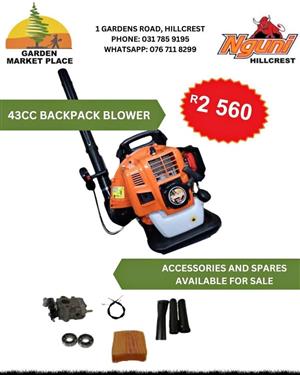 Nguni 43cc Backpack Blower.  GARDEN MARKET PLACE.  1 Gardens Road, HILLCREST.