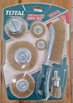 Brand New Total Tools 7pcs Wire Brush Set