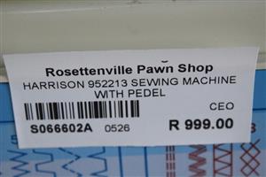 SALE HARRISON SEWING MACHINE 952213 BWITH PEDAL S066602A