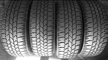 Set of 265/60/18 Bridgestone Dueler A/T tyres for sell with about 85% life left on them