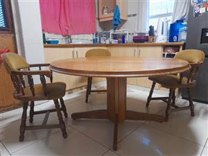 Solid Oak table with chairs