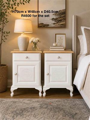 French style pedestals newly refurbished by Dragonfly Furnishings. Price for set.
