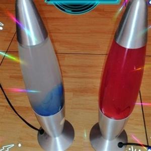 Red and blue lava lamps