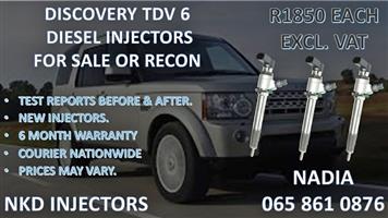 DISCOVERY TDV 6 DIESEL INJECTORS FOR SALE. REBUILT AND TESTED