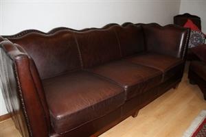 Leather Couch 3 Div