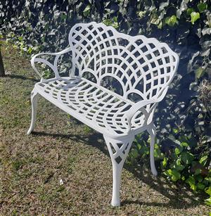 New, cast-aluminium, garden bench