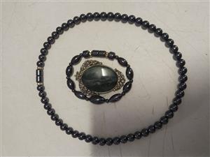 2 x sets of black pearls