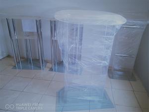 Oval Clear Top Transparent Acrylic Pulpit Podium 