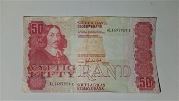 Old South African Bank Notes R1, R2, R5, R10, R20 & R50