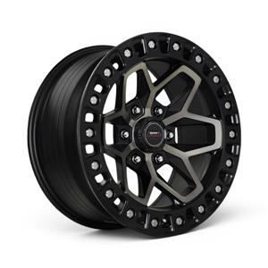 20″ A-Line Quake 5/127 Satin Black Tinted Flow Form Alloy Wheels