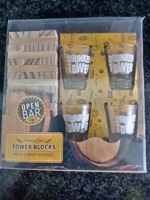 Shot Glasses with Tower Blocks game
