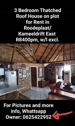3 Bedroom House for Rent In Roodeplaat/ Kameeldrift East...