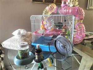 Hamster cage plus accessories for sale