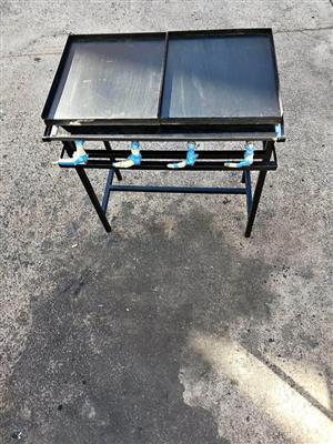4 burner flat top Griller with removable legs we make other sizes