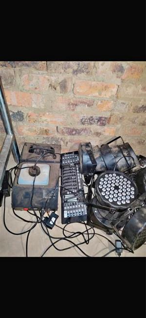 Smoke machine lights and Mixer