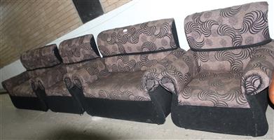 BLACK AND BROWN 4 P/CE LOUNGE SUITE S065186A