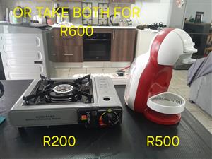 Bush baby camping stove & Nestle Dolce gusto machine 