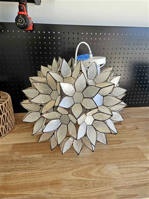 White capiz shell lotus pendant shade