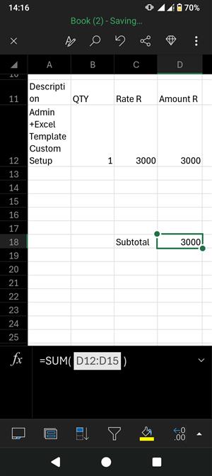 Custom Excel Invoice System 