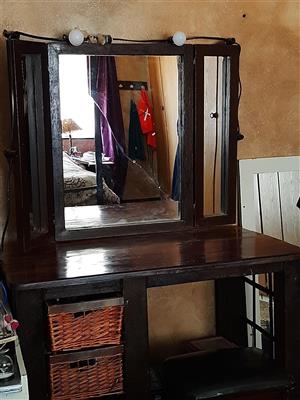 Urgent sale! Beautiful, large sleeper wood and steel dressing table for sale.