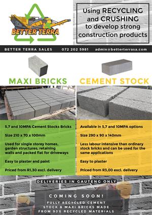 Quality Cement Stock and Maxi Bricks