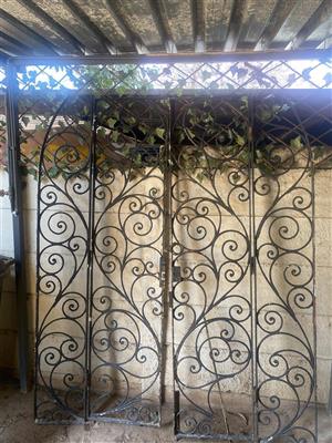 VINTAGE Black Wrought Iron Gate 
