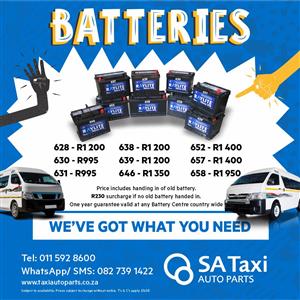 NEW Batteries suitable for Toyota Quantum, Nissan Impendulo - SA Taxi Auto Parts quality spares