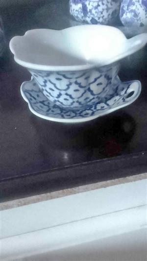LOVELY  Blue and White  Gravy/Sauce Boat - CRESTA RANDBURG  WhatsApp number