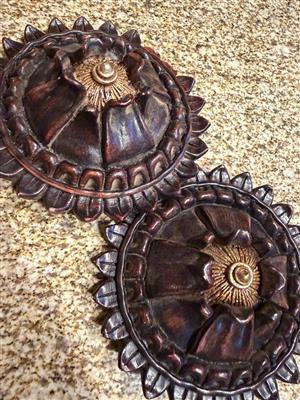 6 Moulded Curtain Tie Backs with metal brackets