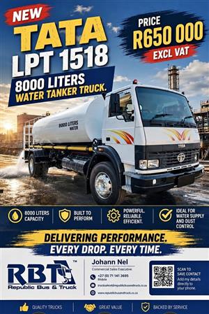 NEW TATA 1518 LPT WATER TANKER TRUCK