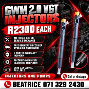 GWM 2.0 VGT INJECTORS FOR SALE WITH WARRANTY 