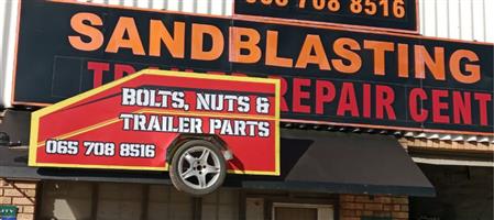 Innovation sandblasting, Bolts nuts and trailer parts.