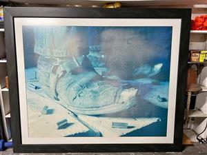 Cowboy boot pic in a wooden frame