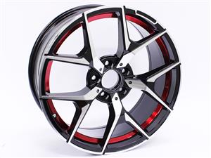 18″ GR 185526 5/112 Black Machine Face with Red Undercut Alloy wheels