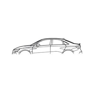 Steel Silhouette Wall Art - Audi RS3 Sedan 600X215X2MM