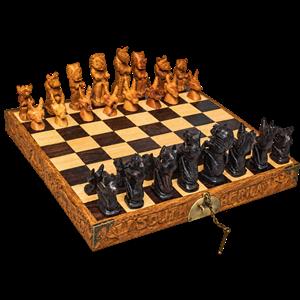 Handmade African Folding Wooden Chess Set 20 x 20cm | Cape Town
