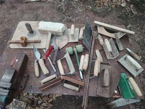 Building hand tools for brick layer and plastering