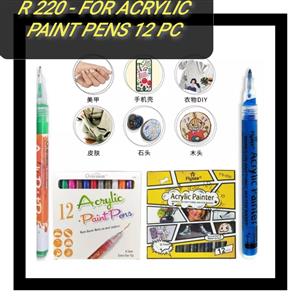 NEW ACRYLIC PAINT PENS FOR KIDS FOR SALE: = (12 PC) 