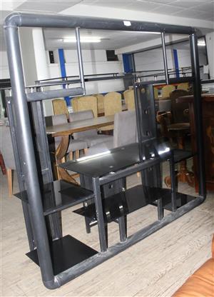 BLACK GLASS TV STAND S065286A