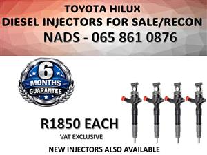 TOYOTA HILUX DIESEL INJECTORS FOR SALE / RECON WITH WARRANTY MIDRAND