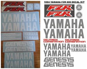 Stickers graphics decals sets for a 1994 Yamaha FZR 600. 