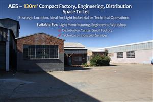 AE5 – 130m² Compact Factory, Engineering, Distribution Space To Let