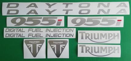 Decals / stickers / vinyl cut set for a 2002 Triumph Daytona 955i